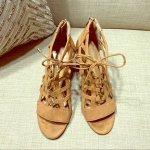 FRANCO SARTO Brown Suede Sandal Heel